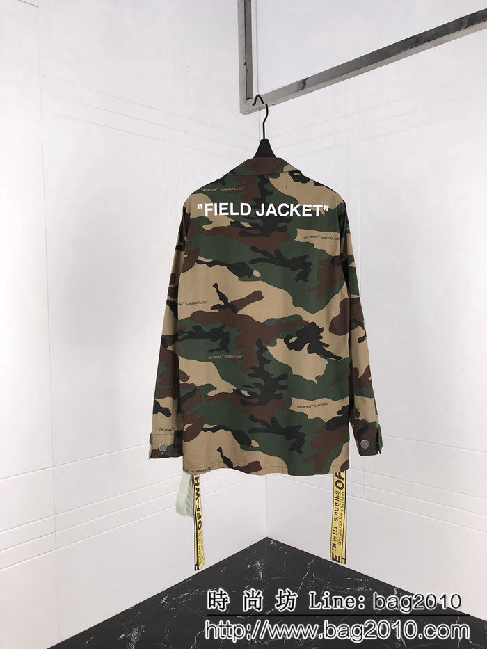 OFF WHITECAMOUFLAGE FIELD JACKET迷彩夾克外套 迷彩綠色長袖野戰夾克 ydi1072